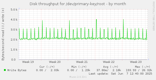 Disk throughput for /dev/primary-key/root