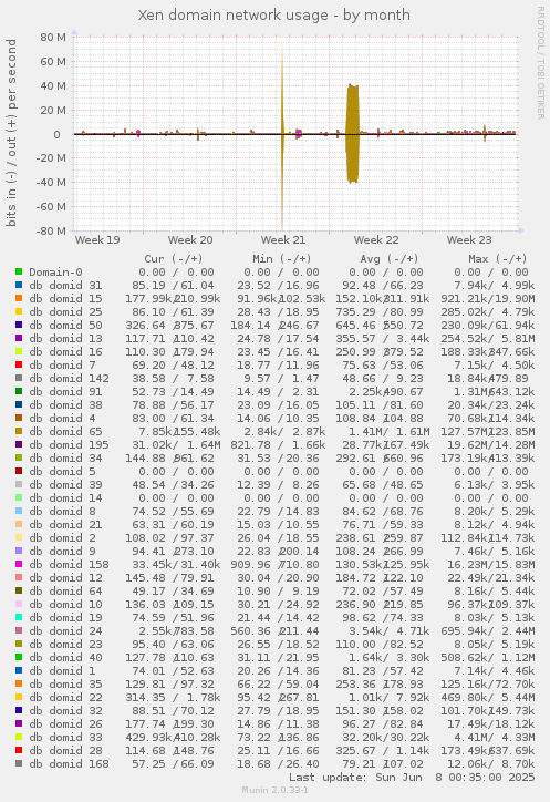 Xen domain network usage